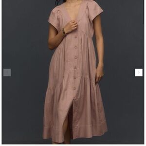 Anthropologie Mauve Button-Down Dress